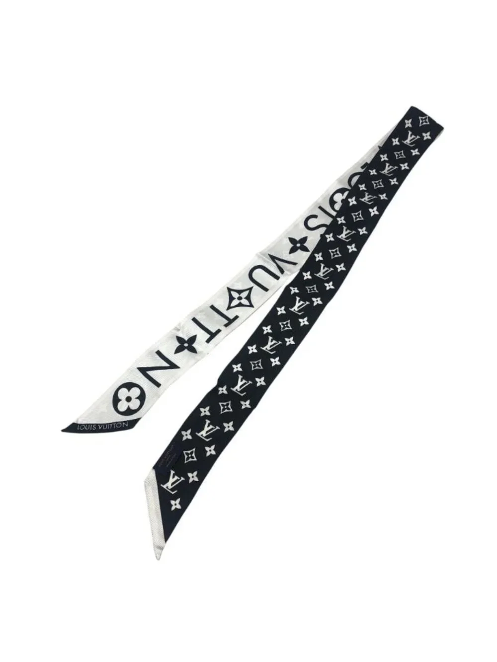 Louis Vuitton Scarf Bandeau BB Monogram Infinity Silk Black White